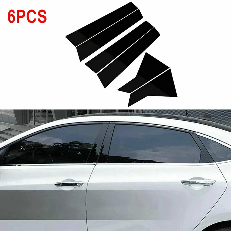 Fit For Honda Civic FE/FL Sedan 2022-2023 Door Window Decal Pillar Posts Sticker Decal Cover Trim Car Accessories Glossy Black