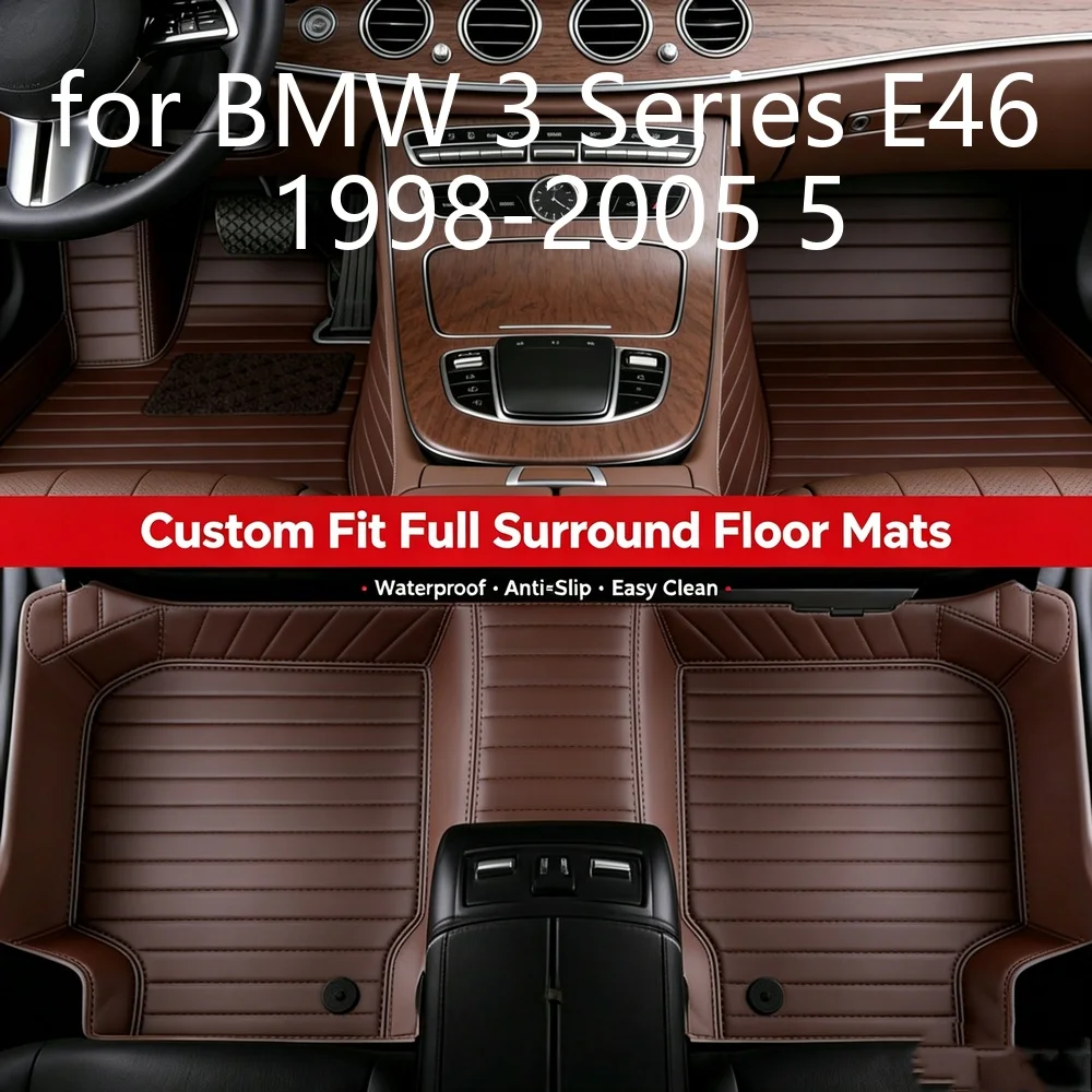 3D Vollumfassende Maßgefertigte Autofußmatten für BMW 3er E46 1998-2005 5-Sitzer TPE Verschleißfeste Wasserdichte EV-Auto-Innenraum-Fußmatten 2G196