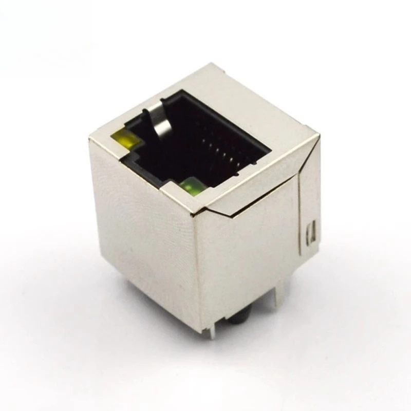 RJ45 5224-8P8C مع ضوء، ضوء أصفر وأخضر شامل، مقبس شبكة عمودي RJ45 مقعد أنثى