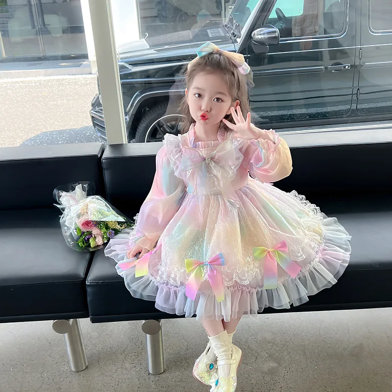 

Girl's Spring DressLolitaLolita Princess Dress for Children, Sweet Baby Girl Tulle Dress