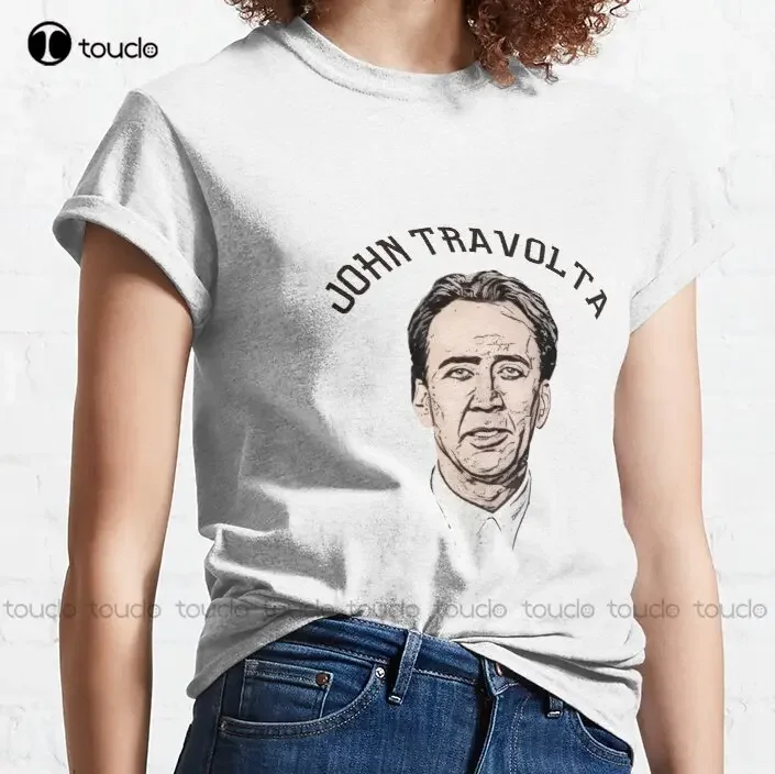 Sports Ed Nicolas Cage As John Travolta, (Black) Classic T-Shirt Boy Shirts Fashion Creative Leisure Funny T Shirts Xs-5Xl New