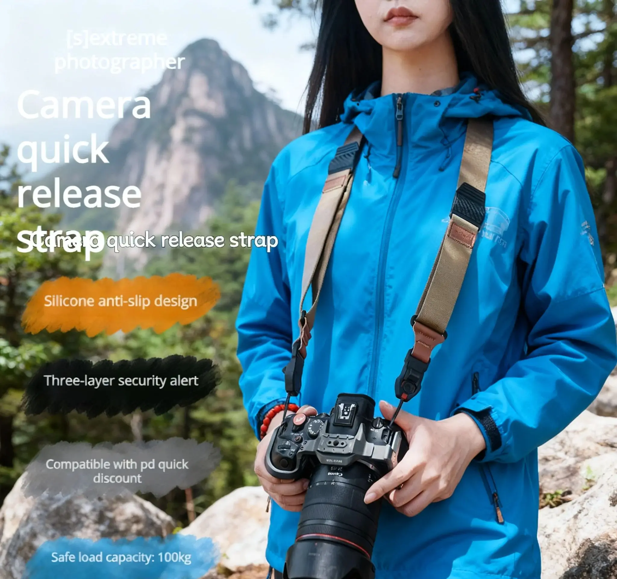 La correa de la cámara es compatible con Sony ZV-E10 a7m4 FX30 a7r5 y a7s3 que proporciona alivio de presión y funcionalidad antideslizante.