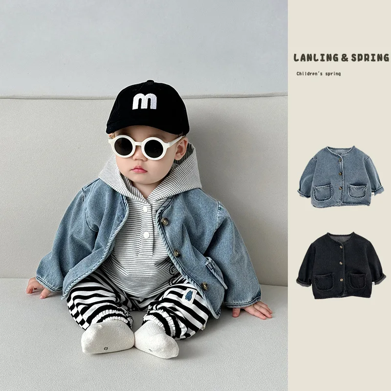 

Children's Spring Suit Handsome Denim Jacket Top Autumn Casual
