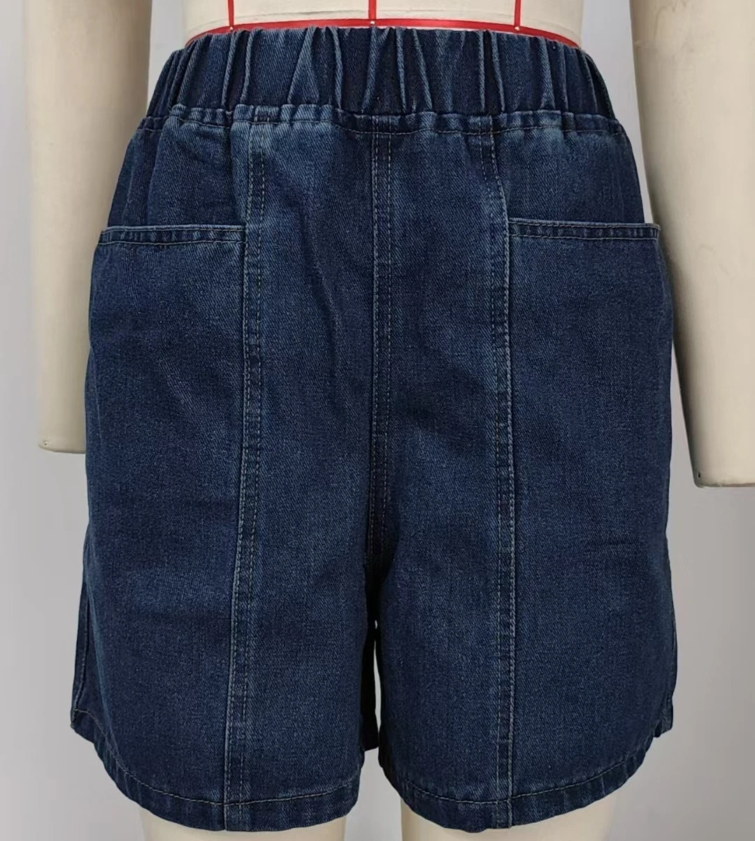 

Beach Shorts Jeans Women Elastic Waist Denim Distressed Washed Pockets Streetwear Female 2026 Spring Summer Casual Short Pants