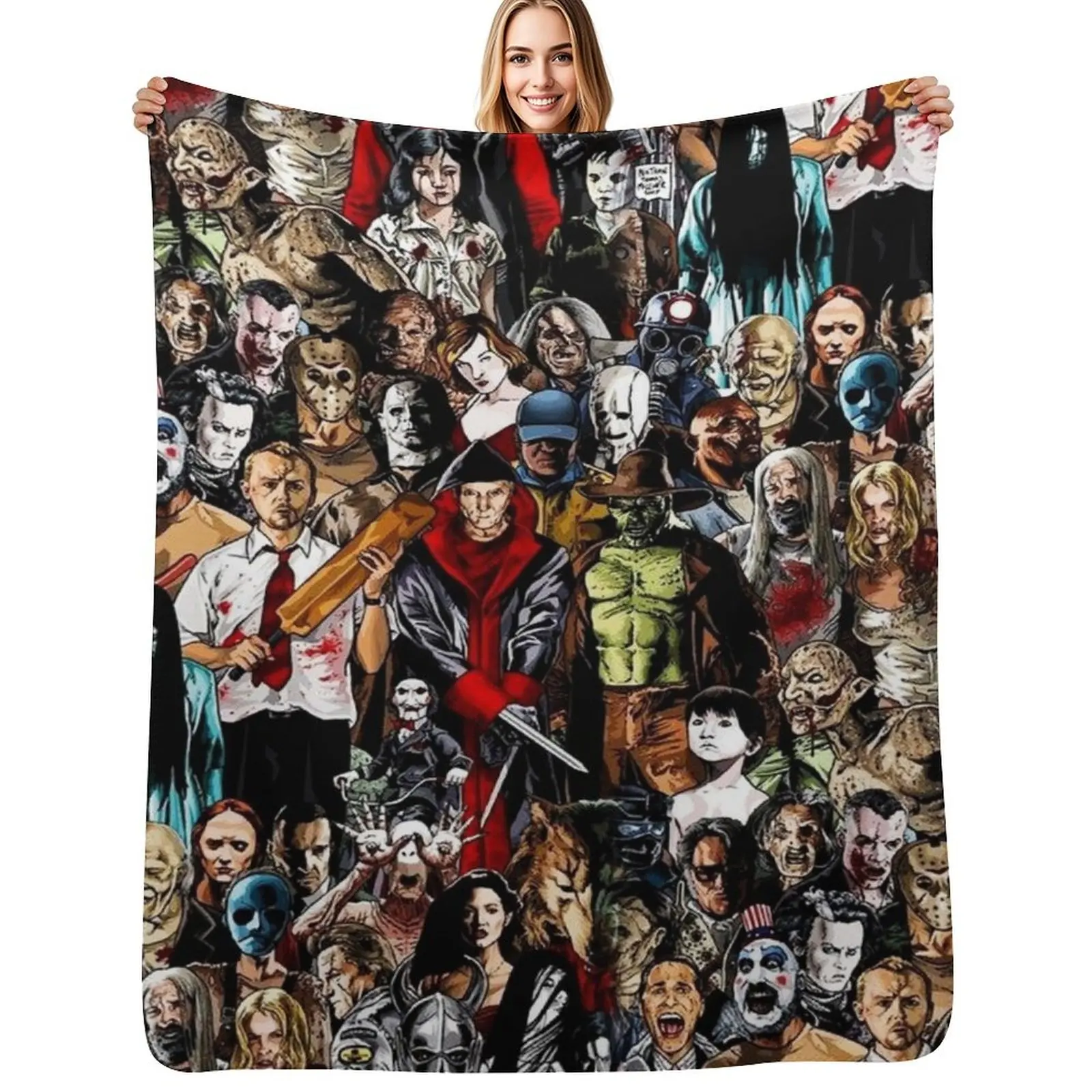 

Horror Collection Throw Blanket Warm Cute Beach Camping Blankets