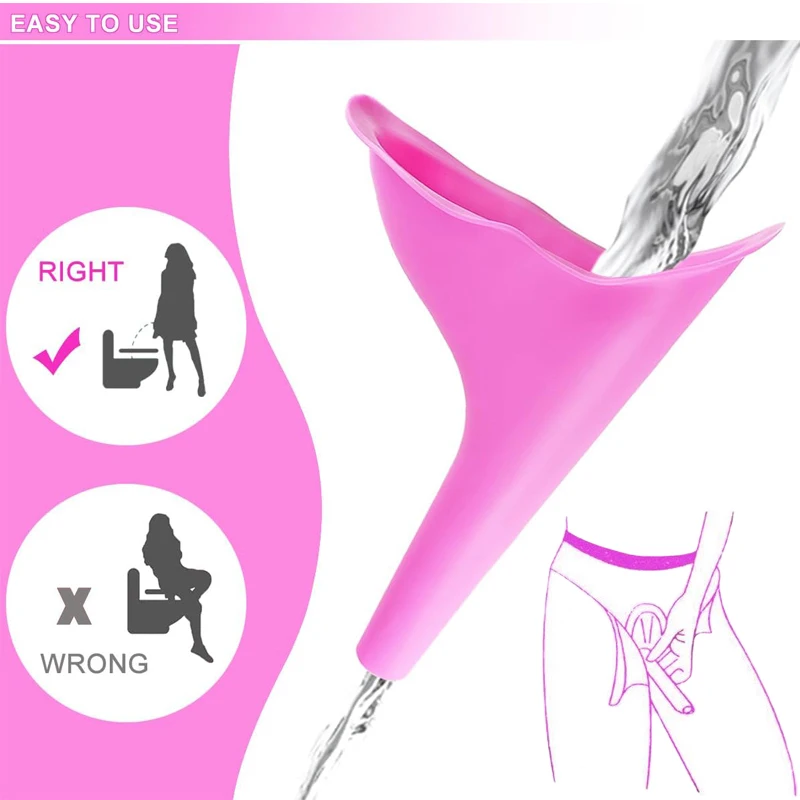 

Women Silicone Urinal Outdoor Travel In Car Camping Portable Female Urinal Funnel Soft Urination Device Toilet Stand Up & Pee