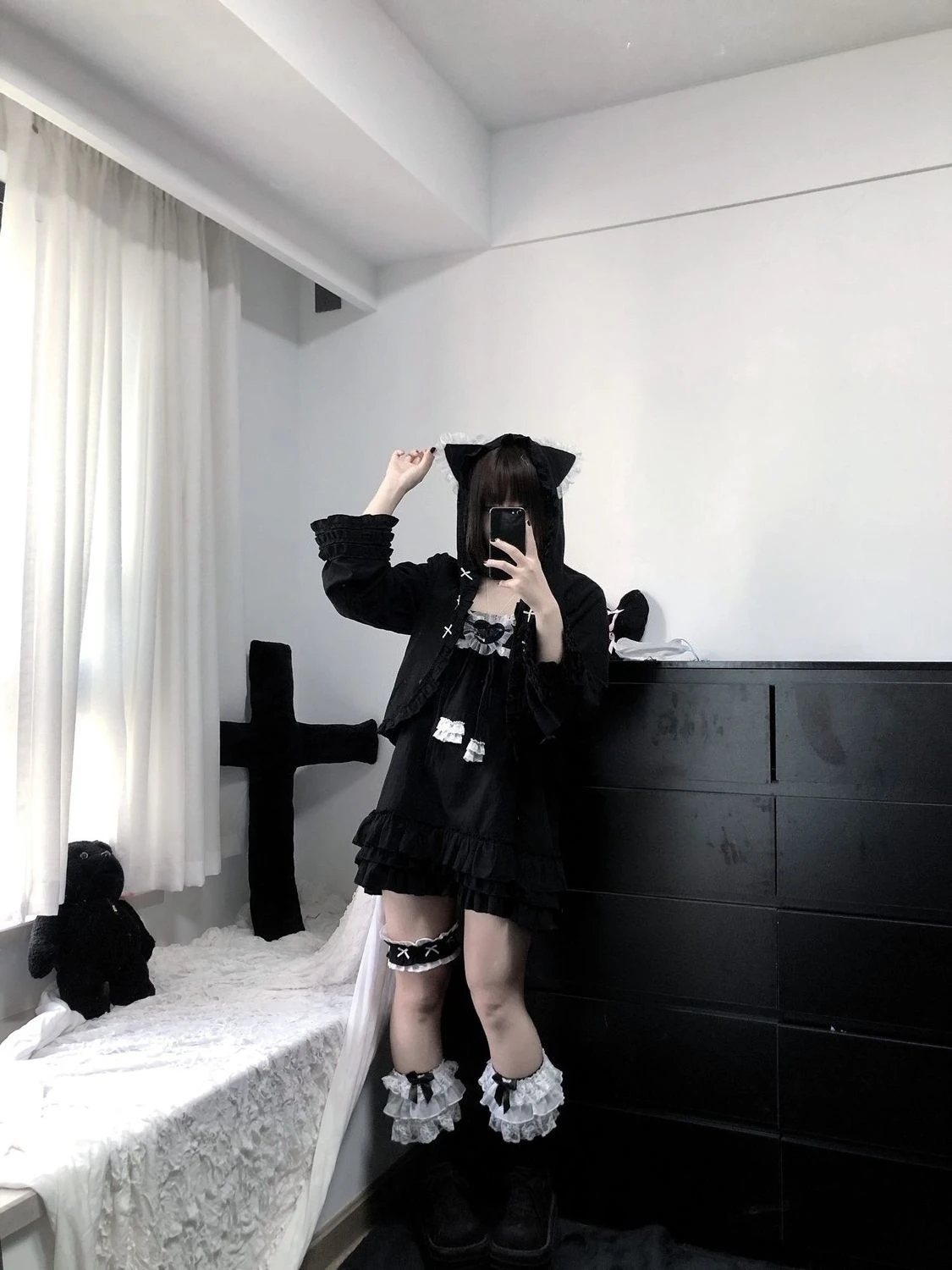 النمط الياباني Kawaii سترة قصيرة حلوة لطيف الصلبة معطف قمم الكورية أزياء عارضة مقنعين امرأة تصميم أنيق