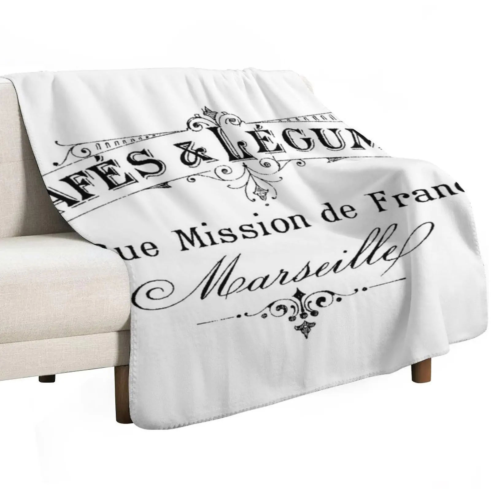 

French Cafe & Lemgumes Throw Blanket blankets and throws Heavy Loose Blankets