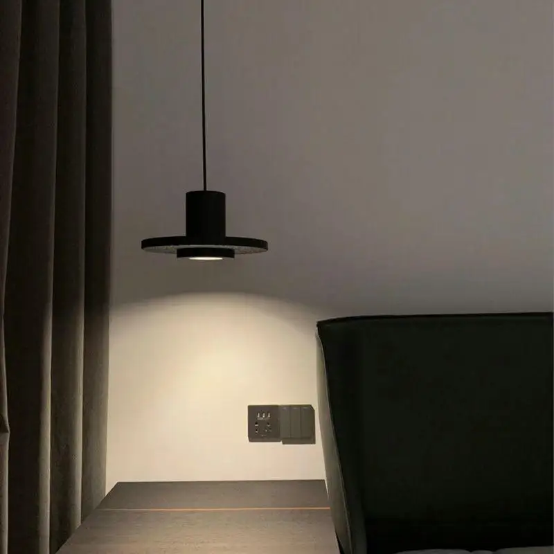 Modern minimalist bedside chandelier creative restaurant bar designer black hole stone bedroom long-line pendant lamp