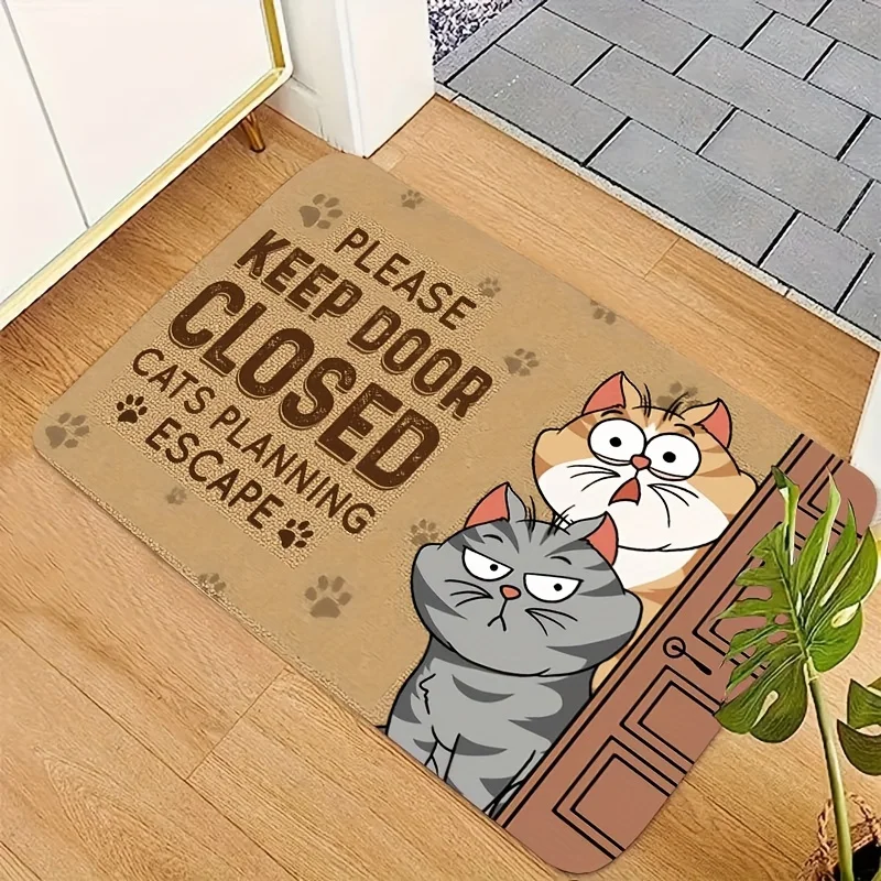 VIKAMA Cartoon Cute Carpet Cat Floor Mat Door Mat Welcome Carpet Outdoor Carpet Rug For Bedroom Living Room Carpet Washable Carp view 5