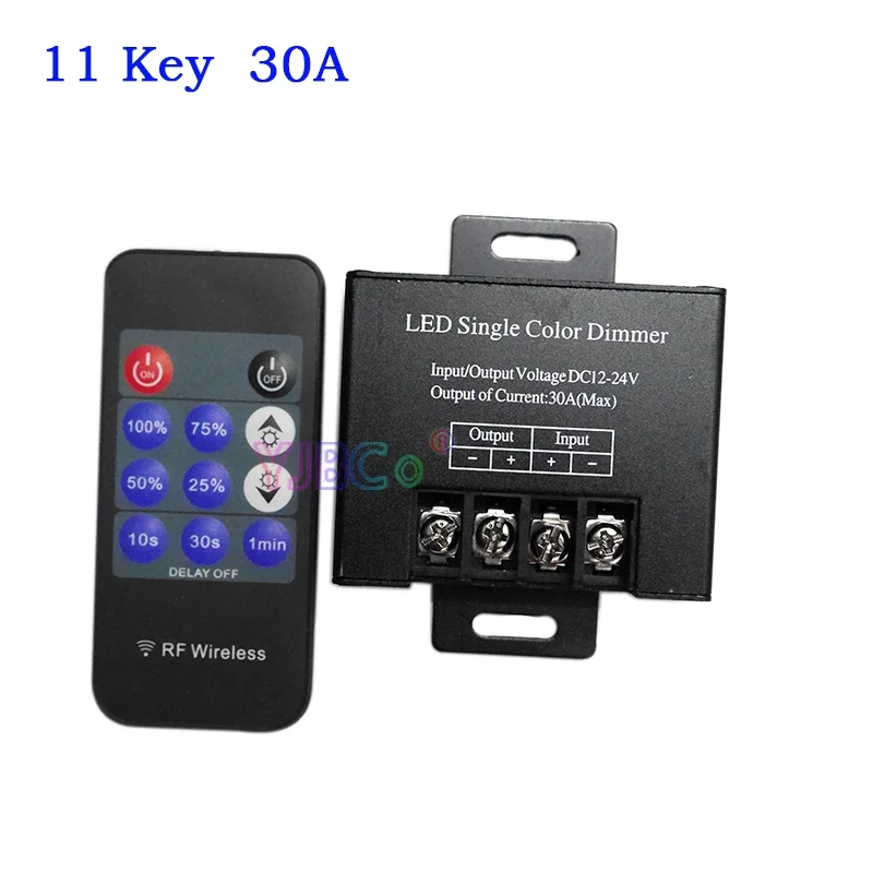 12V 24V DC Single Color LED Dimmer 3Key 11Key wireless Remote 8A 30A Dimming Switch monochrome LED Strip Tape Controller