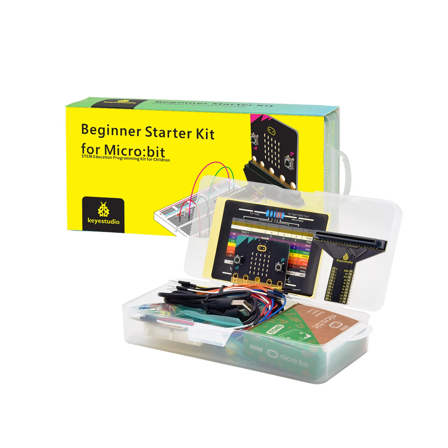 keyestudio Basic/Beginner Micro Bit V2 Starter Kit For BBC Micro:Bit Kit DIY Projects STEM Education Programming Kit For Kids