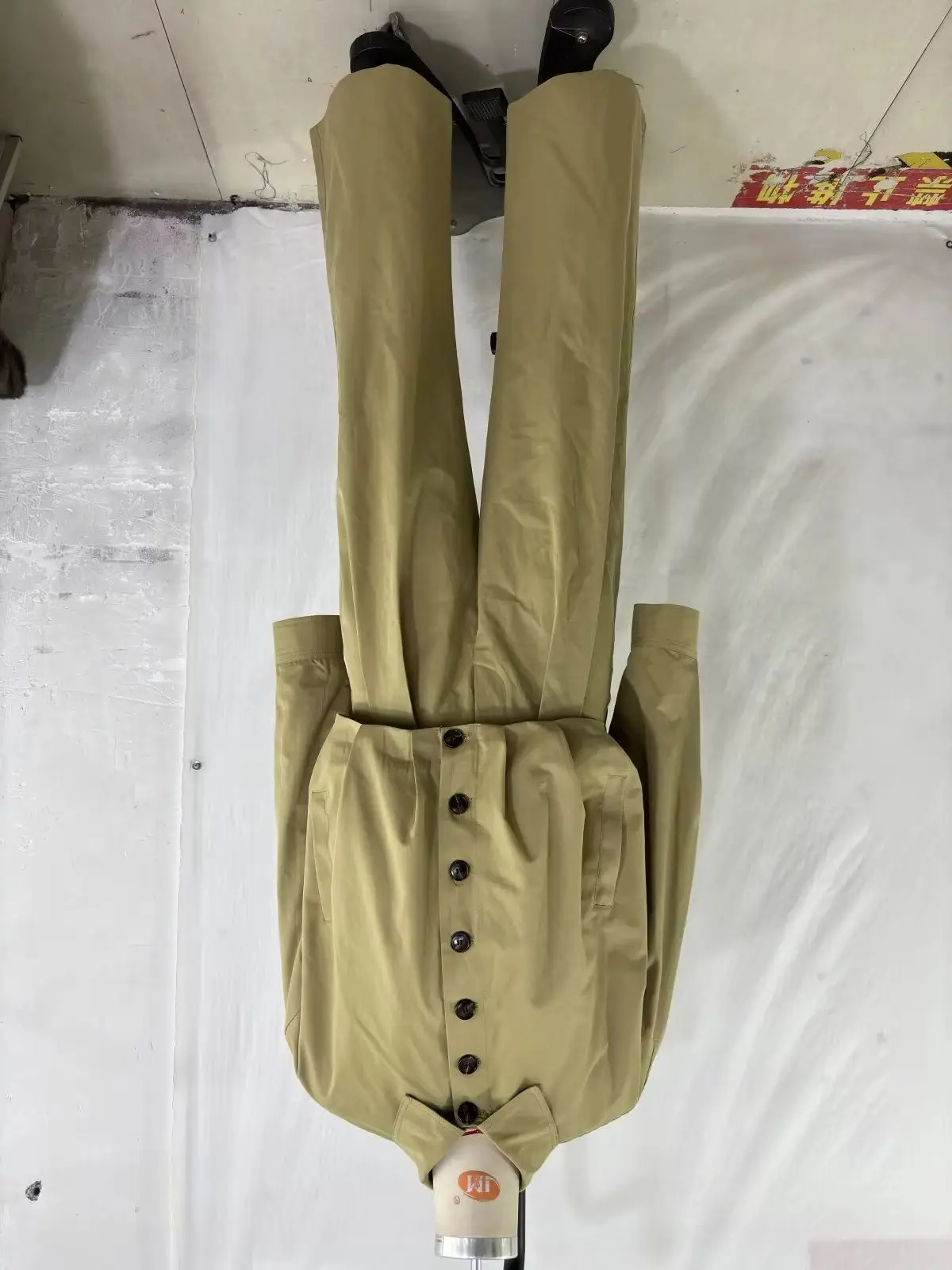 

HH Women Fashion Pockets Lapel Long Sleeve Single-breasted Balloon Version Jacket+Pleated Bucket Pant Solid Spring 2-Piece Set