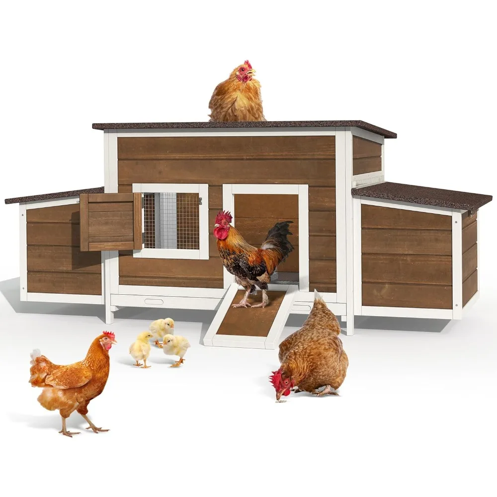 

Chicken Coop 11.5ft² Wooden Chicken House Chicken Pen Outdoor with 2 Nesting Boxes Poultry Cage Rabbit Hutch Duck Cage