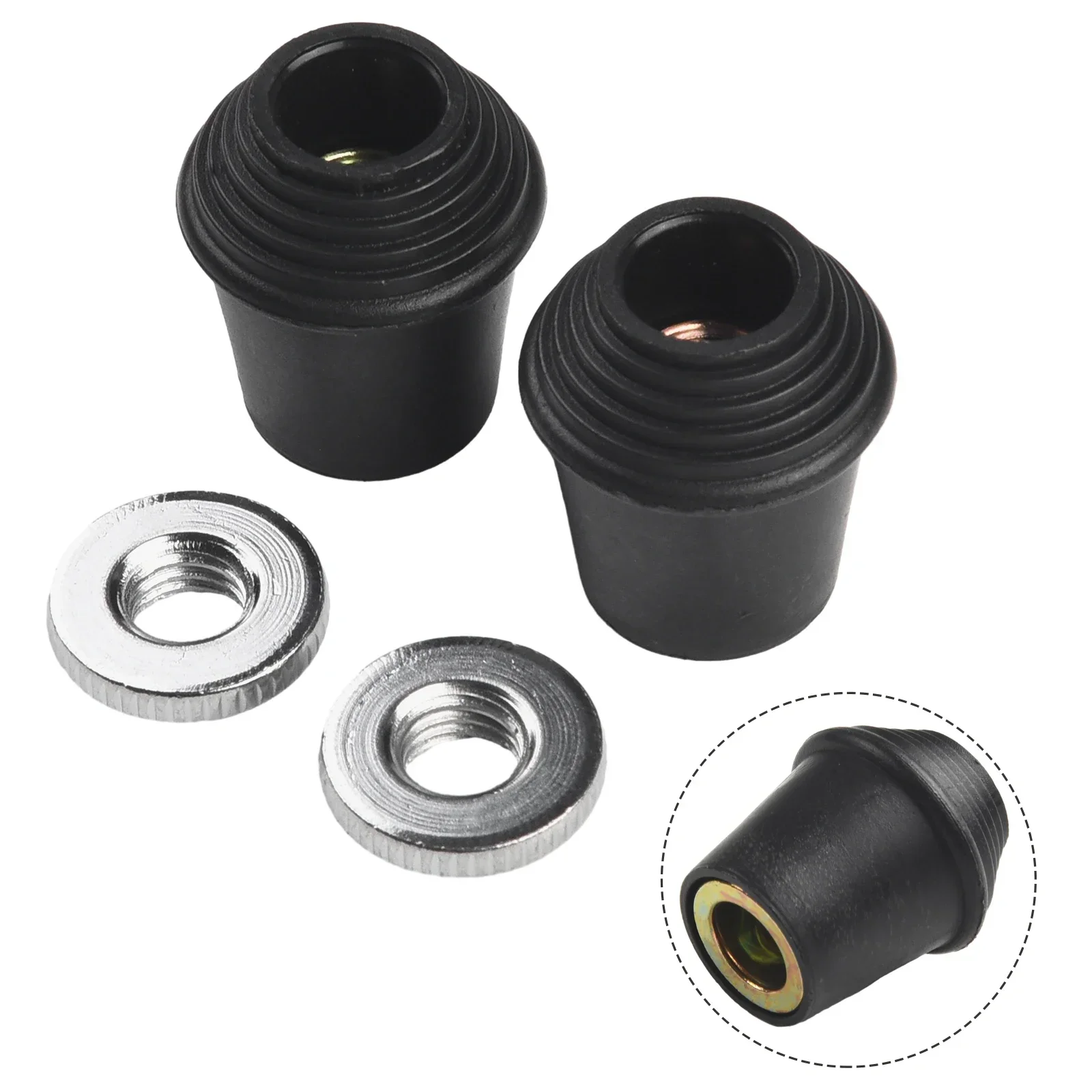 Durable Floor Drum Legs Feet Cowbell Clamp Rubber Tip Floor 2Pcs Accessories Anti-rust Black Drum Feet For Drummer