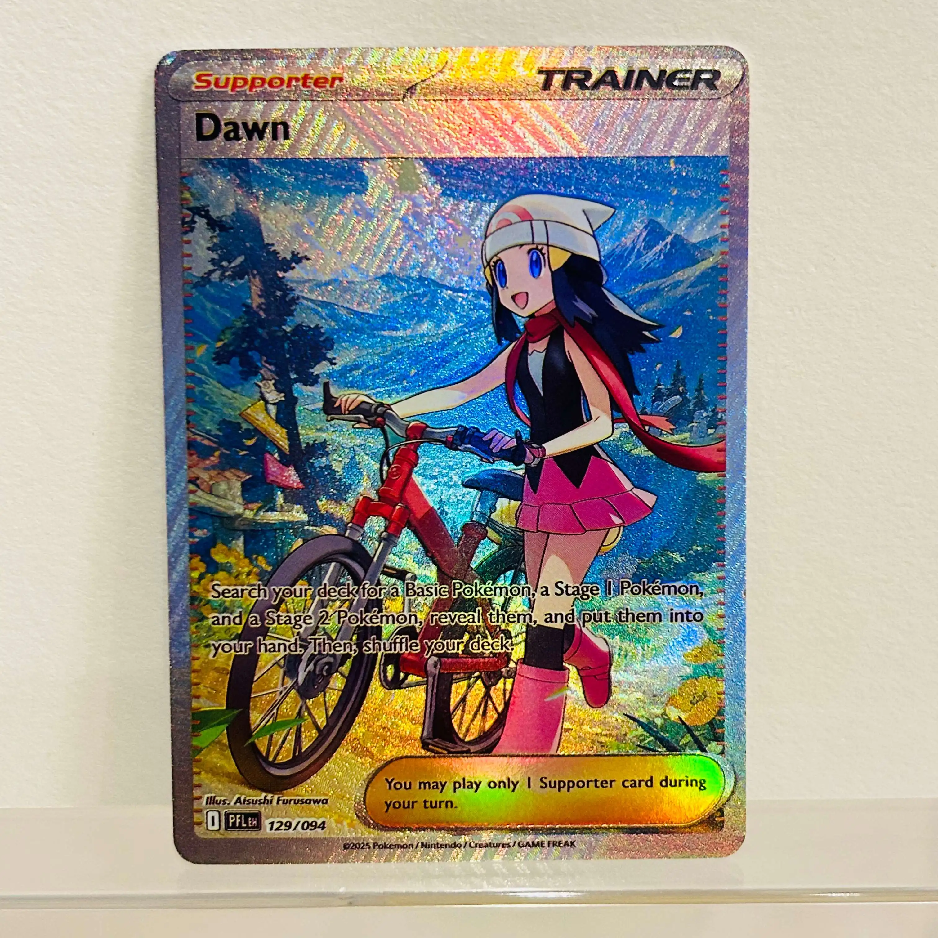 Tarjeta Coleccionable de Anime Premium con Textura Holográfica de Dawn, Entrenadora de Pokémon