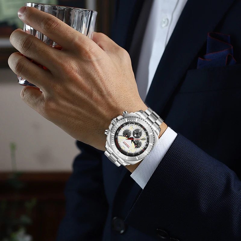 FeelNever Original Design Quartz Man Watch Luxury Fashion Stainless Steel Band Clocks Business Waterproof Auto Date Wristwatches view 5