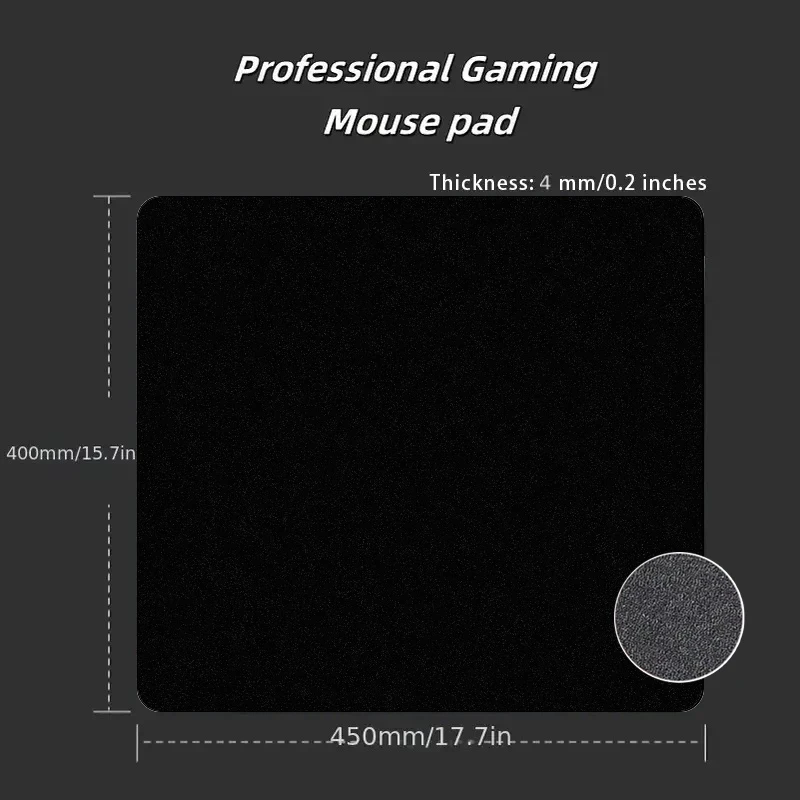 Control Mousepad Professional Black Moire Mouse Pad High Elastic Non-slip Bottom Mouse Mat Computer Speed Desk Mat 400X450MM