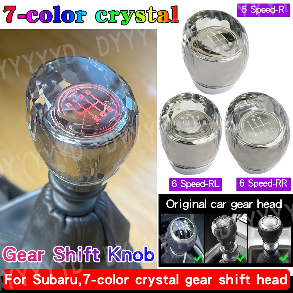 

5/6 Speed Car Manual Transmission Shift Knob Gear Shift Knob for Subaru Impreza WRX STi 2010-2019 LED Crystal Gear Car Styling