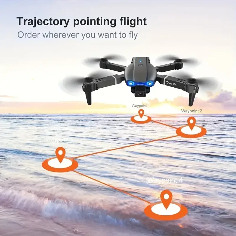 Drone E99 PRO avec Flash, Caméra Professionnelle HD pour Touristes, WIFI, Évitement d'Obstacles, Hélicoptères RC, Photographie Aérienne, Quadcopter