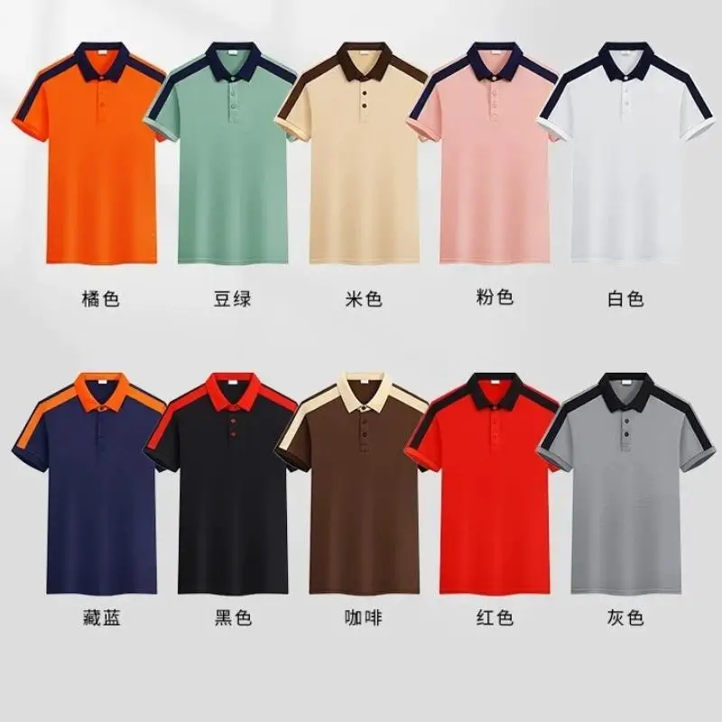 Men's Oversize Mechanical Work Clothes Polo Shirt Print Logo Quick Drying Factory Workshop Repair Welding Short Sleeves 5XL