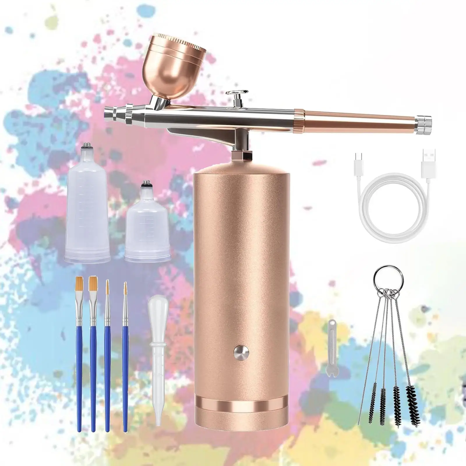 Airbrush Set Adjustable High Pressure Barber Airbrush Compressor for Makeup Barber Model Coloring Art Painting Cake Decoration