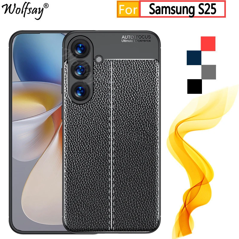 For Samsung Galaxy S25 Case For Samsung S25 Ultra 5G Anti-knock Rubber Housings Leather Silicone Back Case For Samsung S25 Case