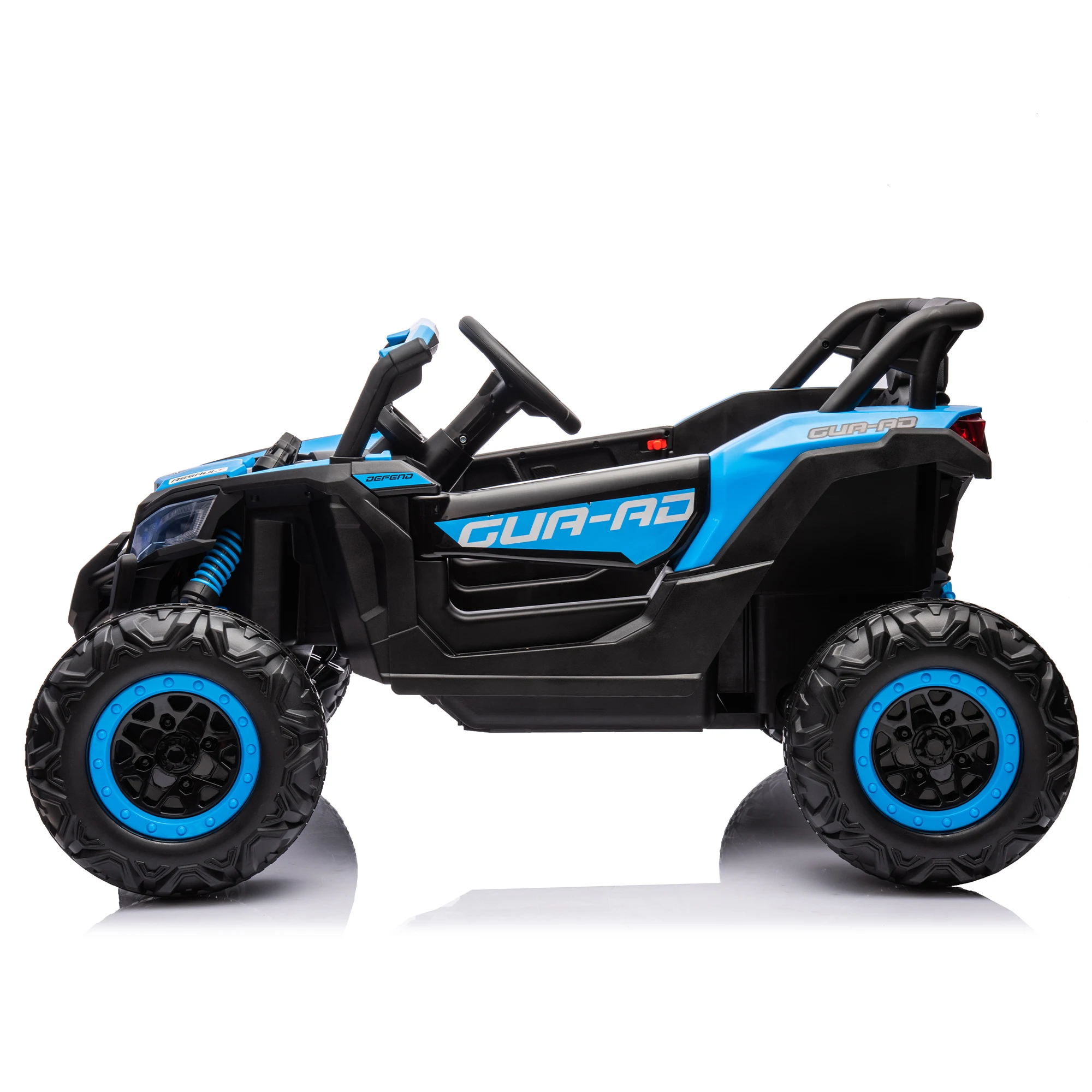 UTV Ride-On Car avec télécommande pour enfants, SFP de sécurité à 3 points, lecteur de musique, lumières LED, interrupteur haute et basse vitesse, 12V