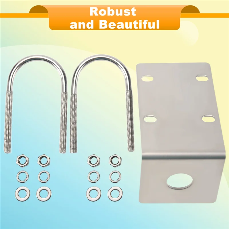 햄 UHF VHF CB 셀룰러 트럭 운전사 안테나 사용을 위한 U 스타일 볼트가 있는 ABZW 스테인레스 스틸 안테나 마운트 브래킷 허용