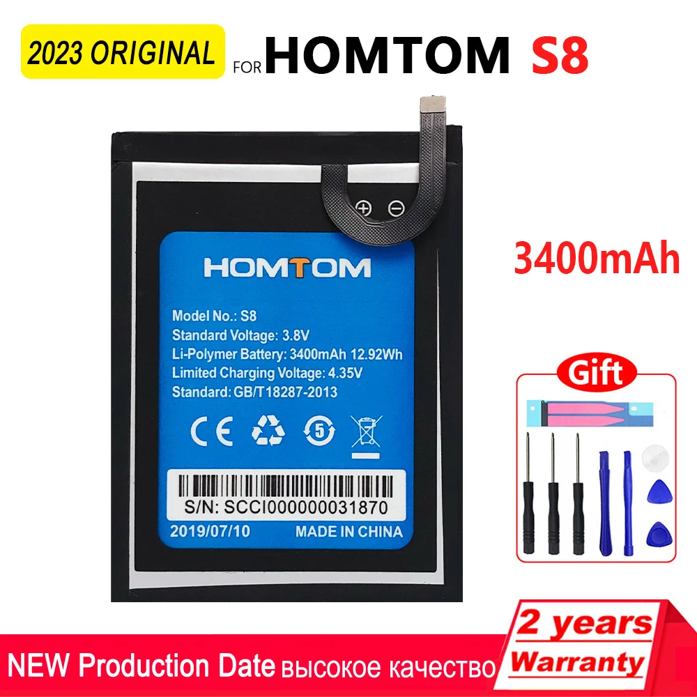 

100% Original 3400mAh S8 Rechargeable Phone Battery For HOMTOM S8 High quality Replacement Batteries With Tracking Number