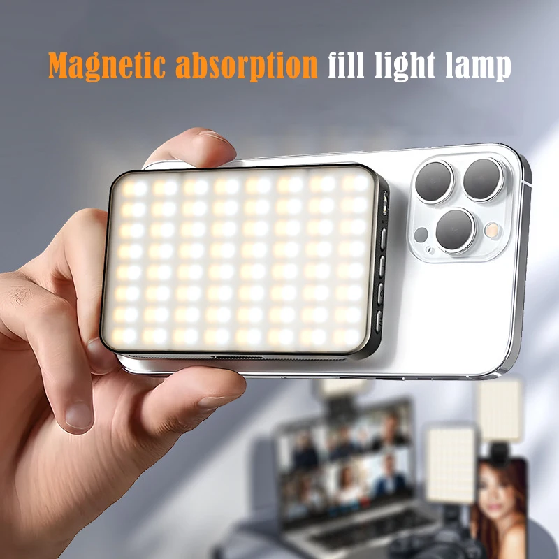 Mobile Light Focus Magnetic Absorption Fill Light Lamp Portable Led Light Video Shooting Light Round Ring Lamp Selfie Lighting