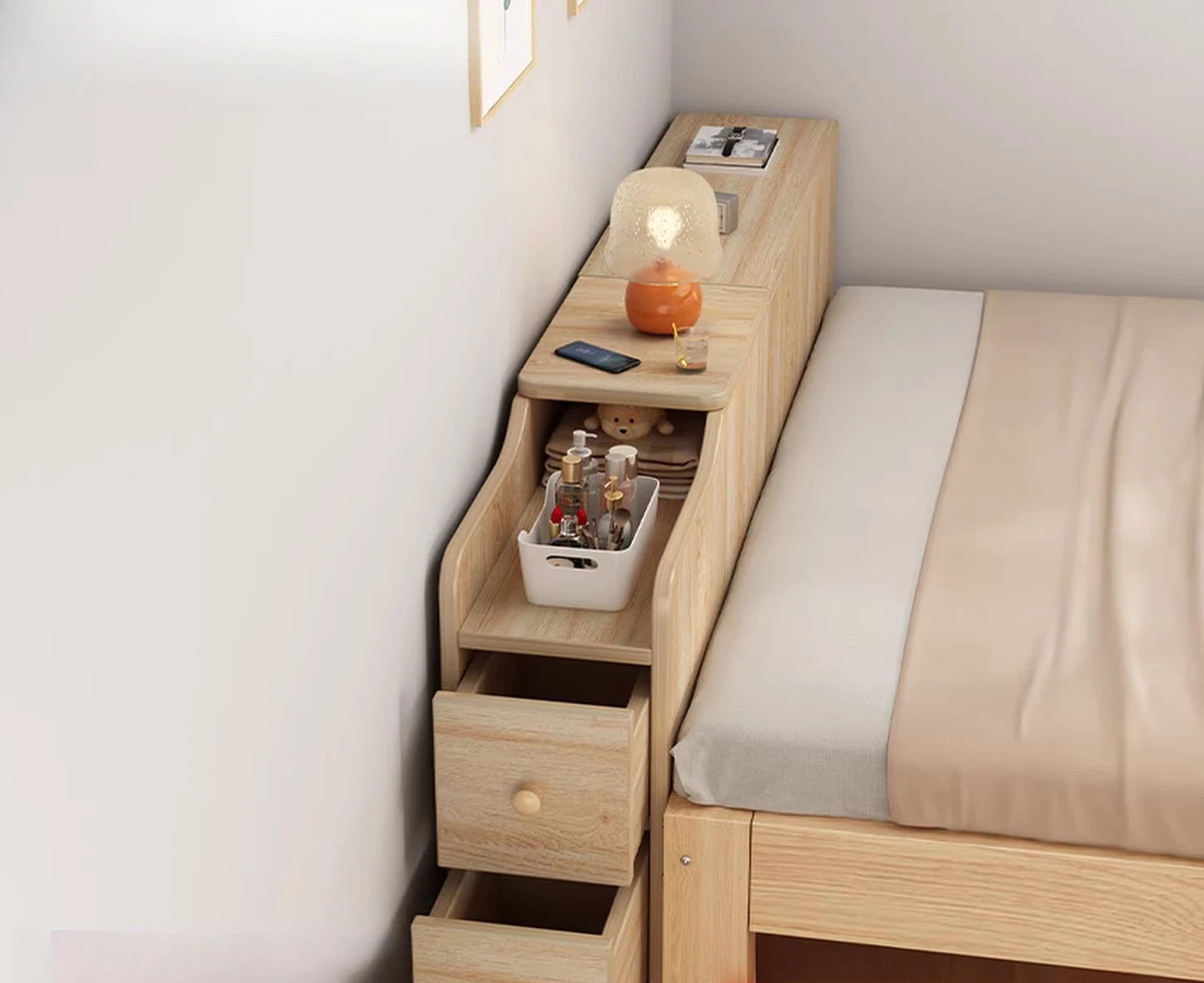 

Bedside Table, Locker, Integrated Household Rack Instead of Artifact, Long Locker, Ultra-narrow Bedroom Storage Cabinet