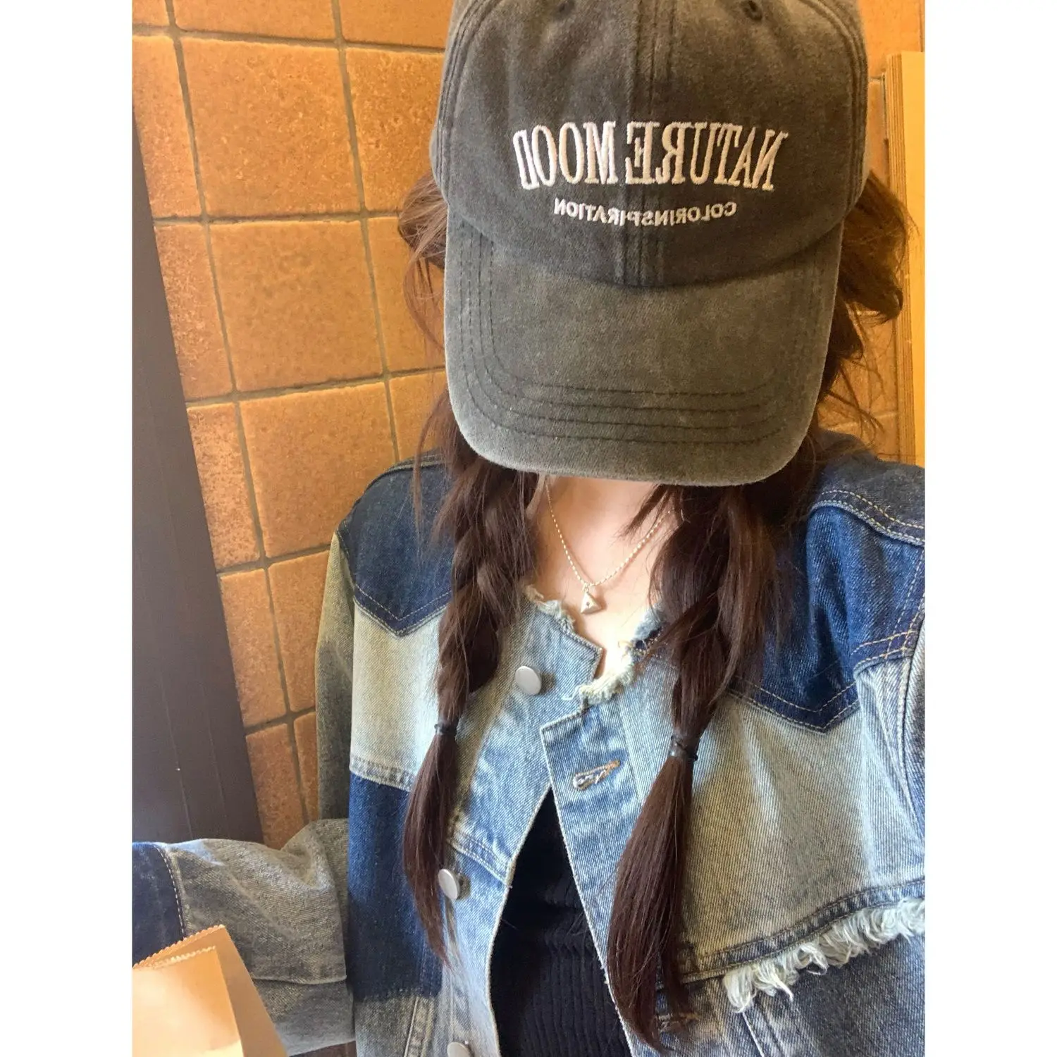 

Denim Coat Turtleneck Single Breasted Full Womens Winter Sherpa Quilted Hooded Button-Embellished Cropped Four-Pocket Functional