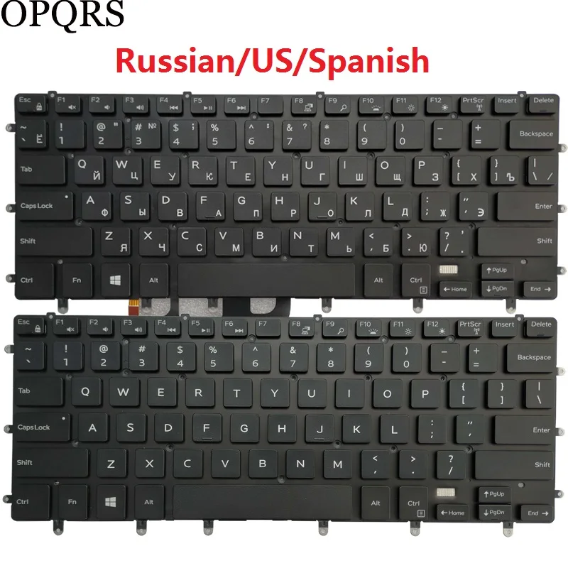 

NEW FOR Dell Inspiron 7558 7568 XPS 15 7590 9550 9560 9570 9550 P56F NSK-LV0BC/W Backlit Russian/US/Spanish Laptop Keyboard