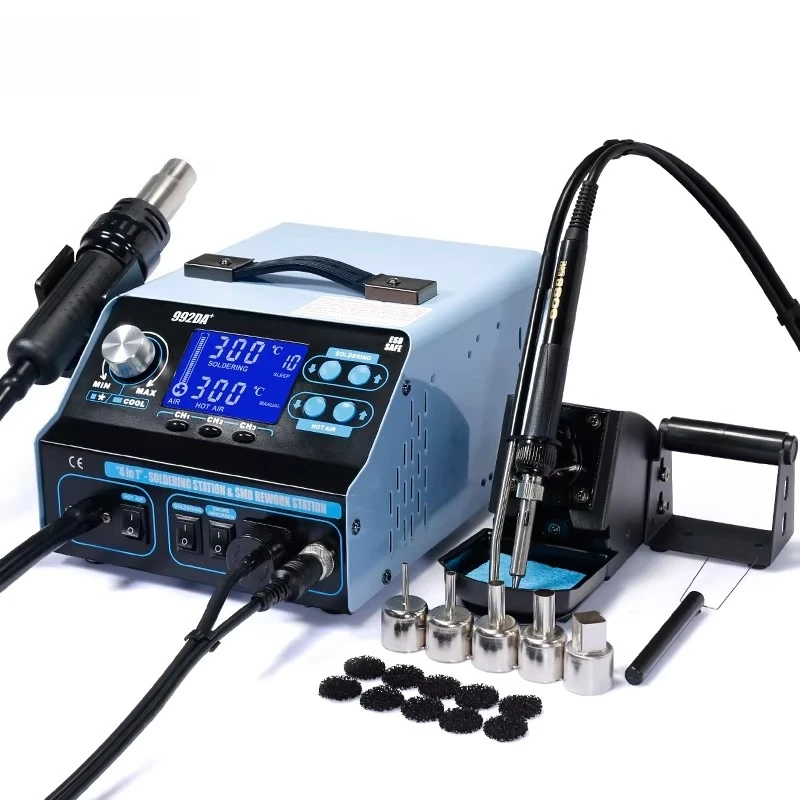 3in1 Function YIHUA 992DA + Soldering Iron Smoke Absorb Function Hot air Gun SMD Soldering Rework Station