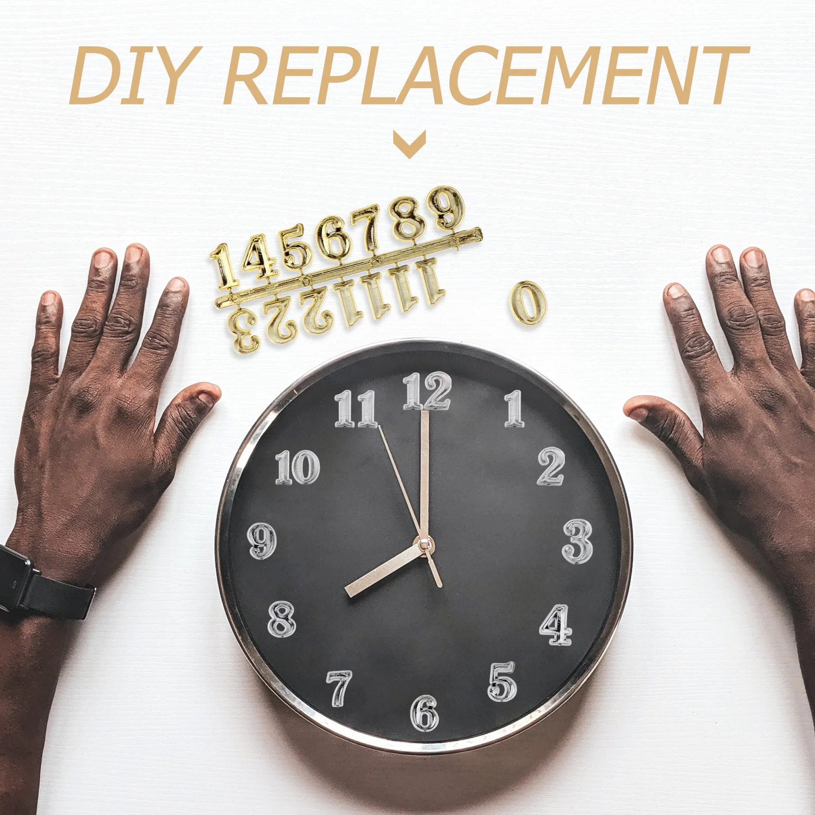 6 قطعة بلاط الأرقام الرقمية عالية الجودة ساعة ذاتية الصنع أرقام عربية ورومانية لملحقات إصلاح أجزاء ساعة الحائط #5