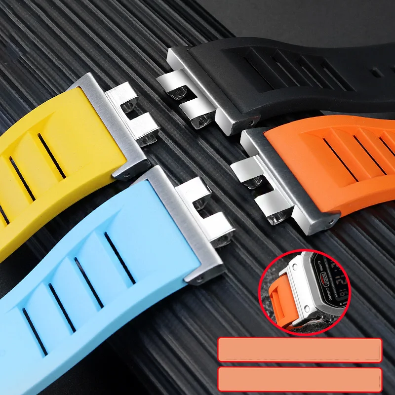 カシオG-SHOCKのフルオロラバーウォッチバンド、変更されたリストバンド、35周年記念シリーズ、GMW-B5000、小さなゴールドまたはシルバーのピース