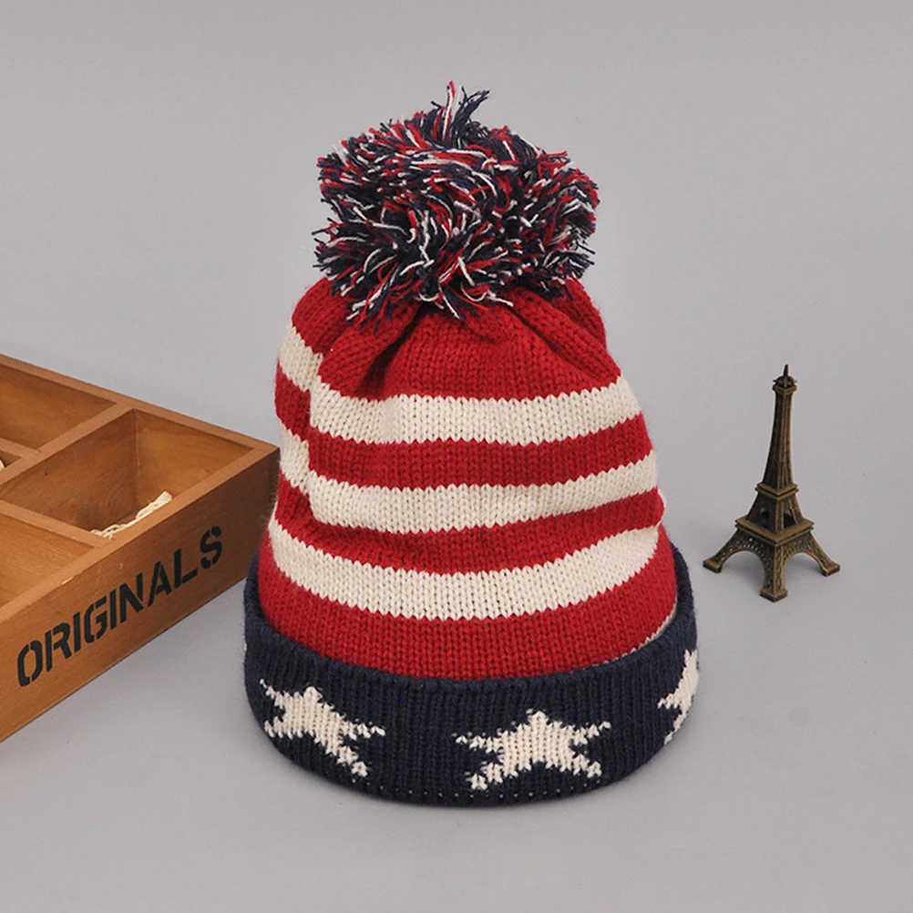 

1Pcs Knitting Winter Woolen Hat Warm Soft Wool Beanie Casual Fashion Outdoor Knitted Fall Hat Winter Woolen Cap
