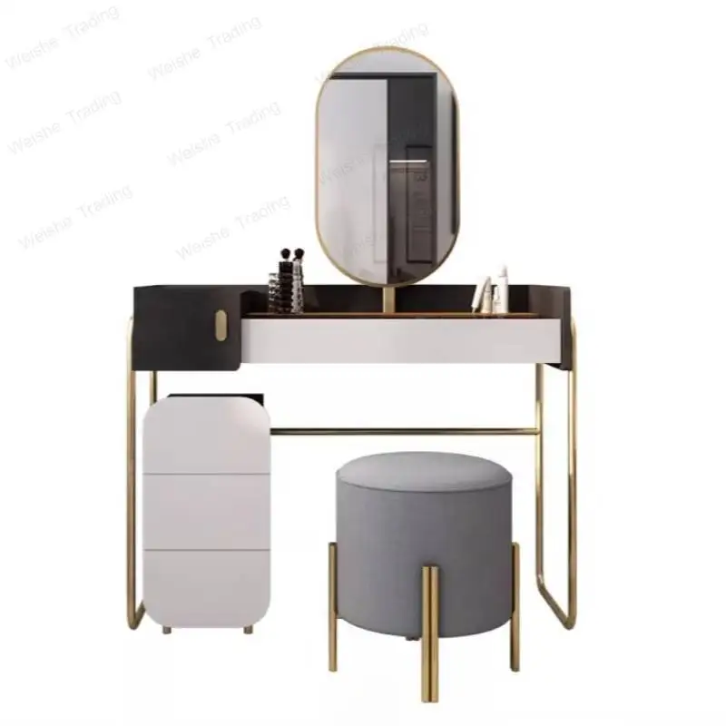 

Nordic Sturdy Simple Makeup Table Small Space Lounges Bedroom Dressing Table Adult Black Modern Coiffeuse Chambre Furniture Home