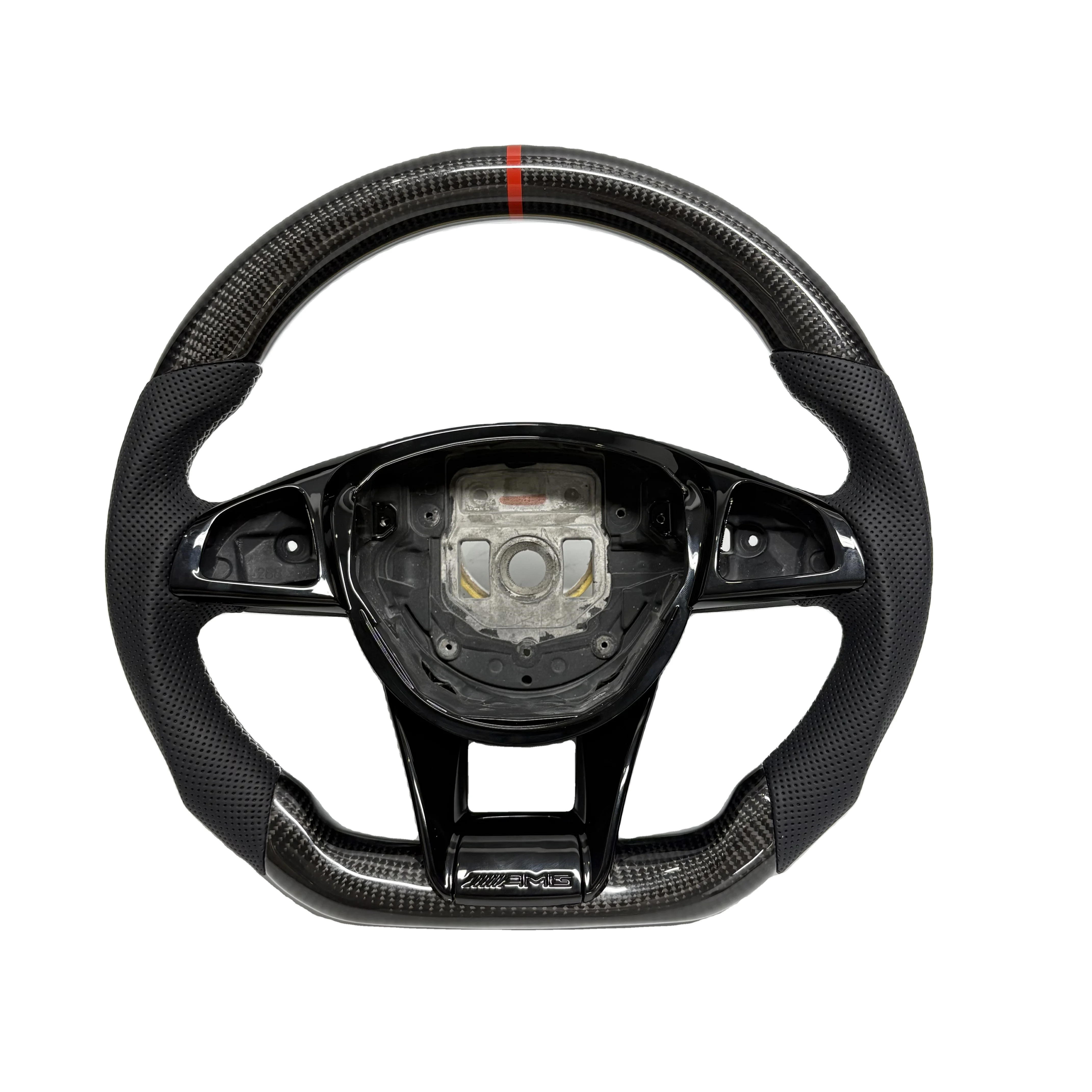

Mercedes Benz W205 Carbon Fiber Leather Steering Wheel Compatible with W212 W463 W222 C180 C200 C250 C300 C43/C63 AMG Models
