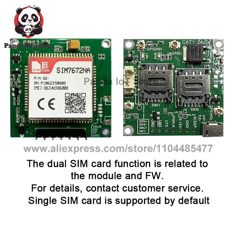 SIMcom SIM7672NA Globale Version Core Board LTE CAT1+4G+GPS LTE-FDD Daten+GNSS B2/B4/B5/B12/B13/B66 TTL Serial Port Qualcomm Chip