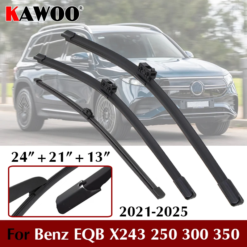 For Mercedes-Benz EQB X243 250 300 350 Car Wiper Blade Set 24''+21''+13'' Front & Rear Wipers for 2021-2025 Models
