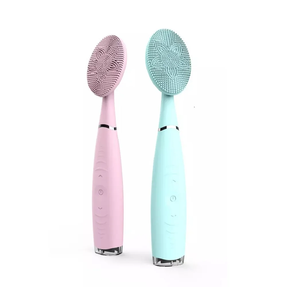 Brosse électrique de nettoyage du visage sonique à poignée, avec 5 vitesses réglables, vibration pour un nettoyage en profondeur, massage exfoliant doux