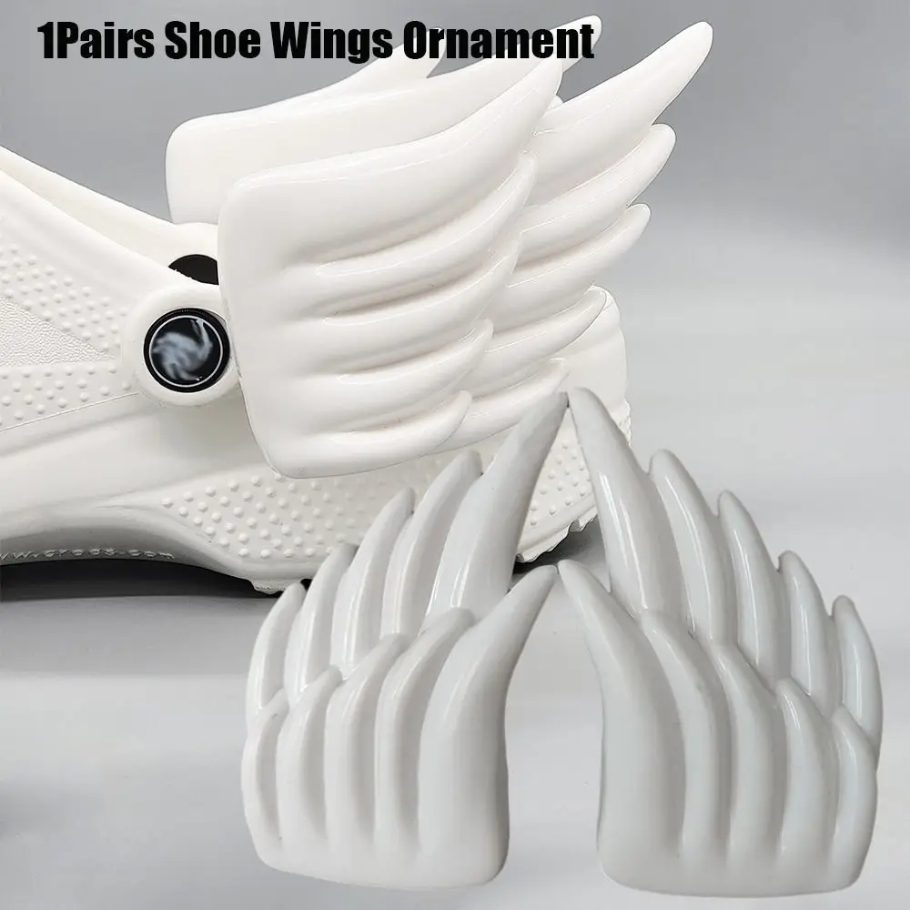 Clog Sandals Shoe Wings Ornament Funny Shoe Accessories Angel Wings Clog Sandals Decorations DIY Hole Shoes Buckle Kids