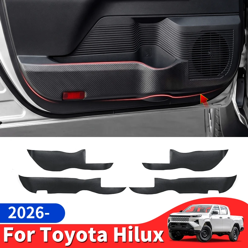 

For 2026 Toyota Hilux Hilux Pickup Truck Door Anti Kick Pad Scratch Resistant Dirt-proof Waterproof Protective Mat Car Door Prot
