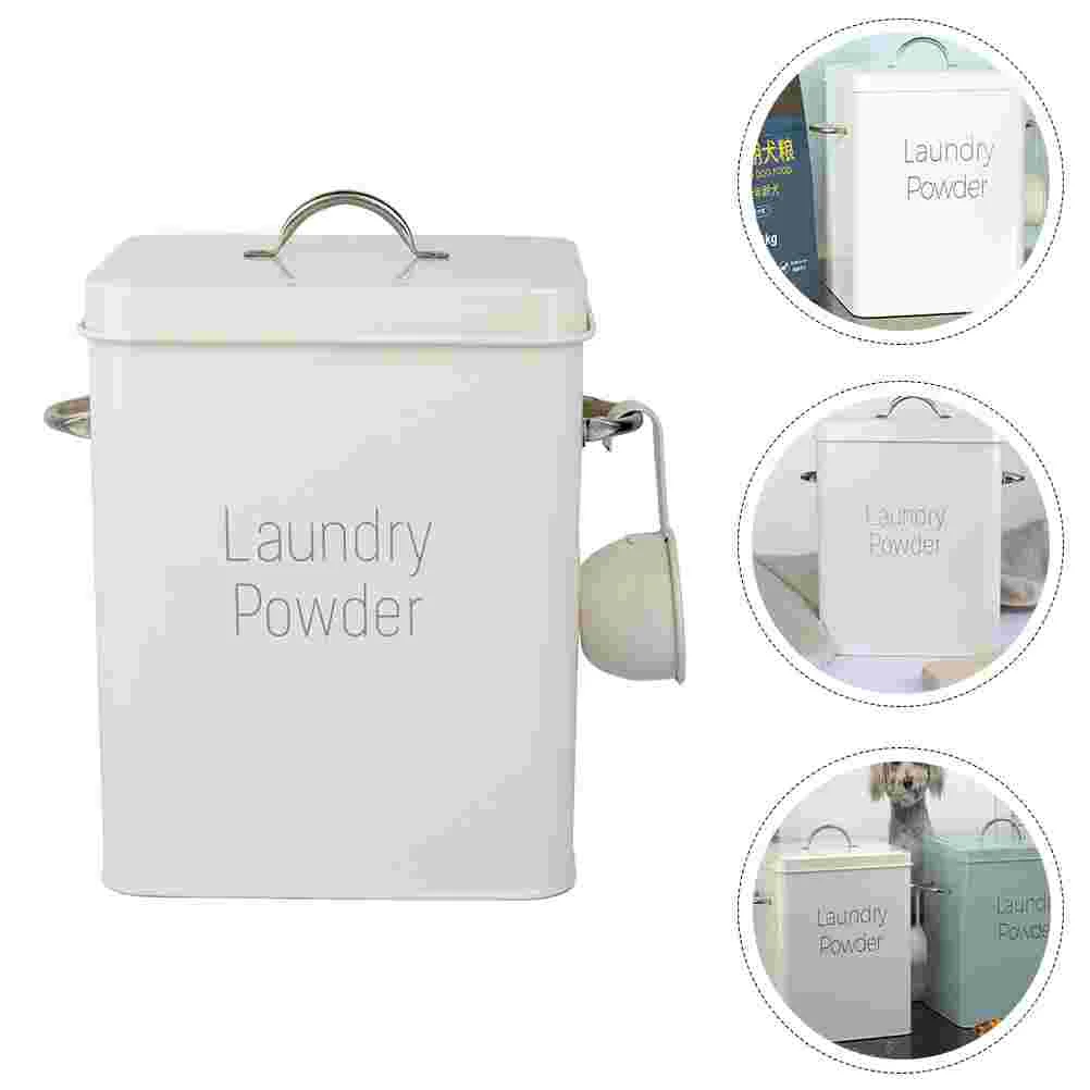 Metal Storage Can Sealing Case Laundry Powder Container Rice Bucket Reliable Holder Iron Food Baby Soap