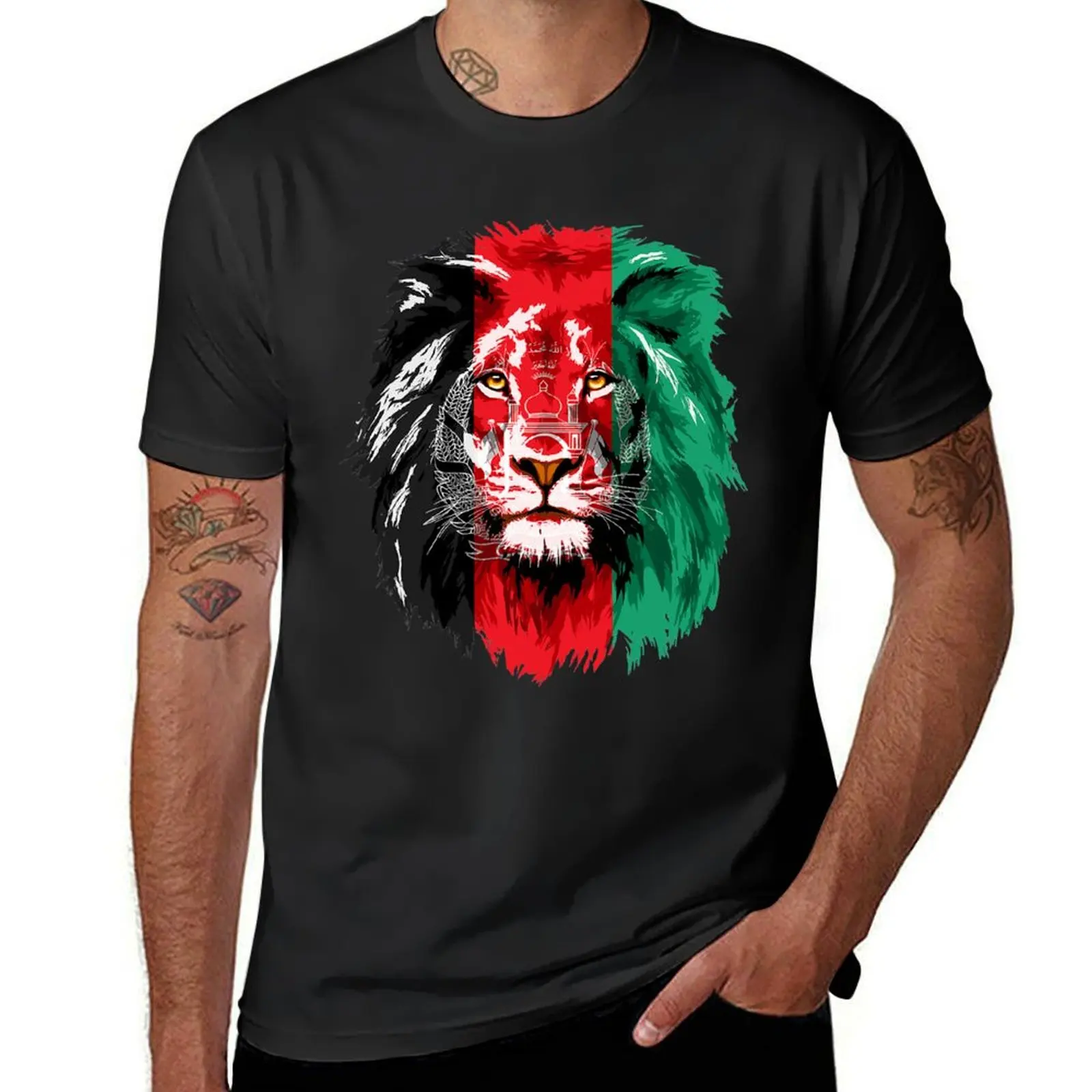 Afghanistan Flag Lion Free Afghanistan . T-Shirt korean fashion sweat mens clothes