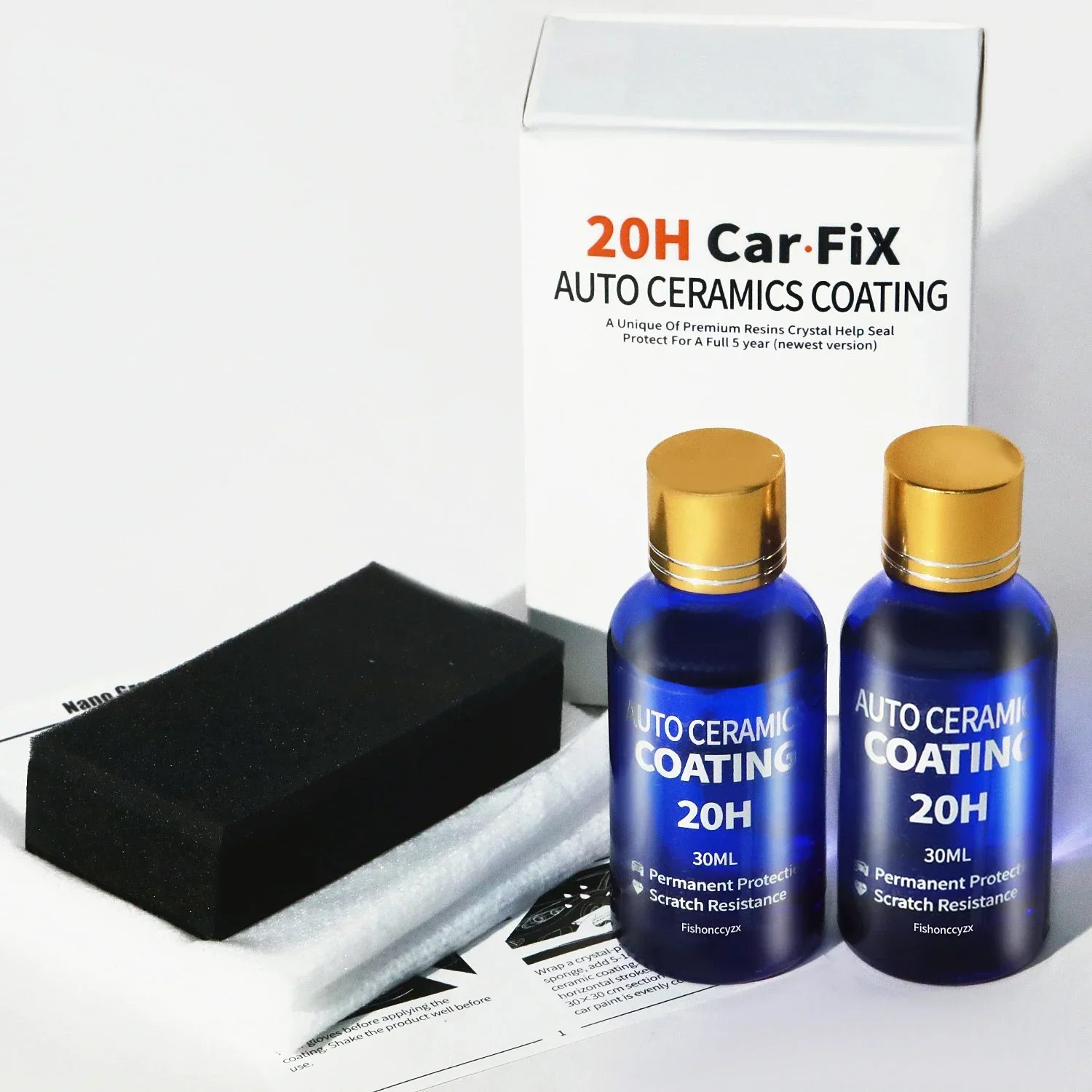 

2Pcs 20H Ceramics for Car Polish Liquid Ceramic Coat Hydrophobic Glass Coating Paint Protective Foil Care Anti-scratch Auto Wax