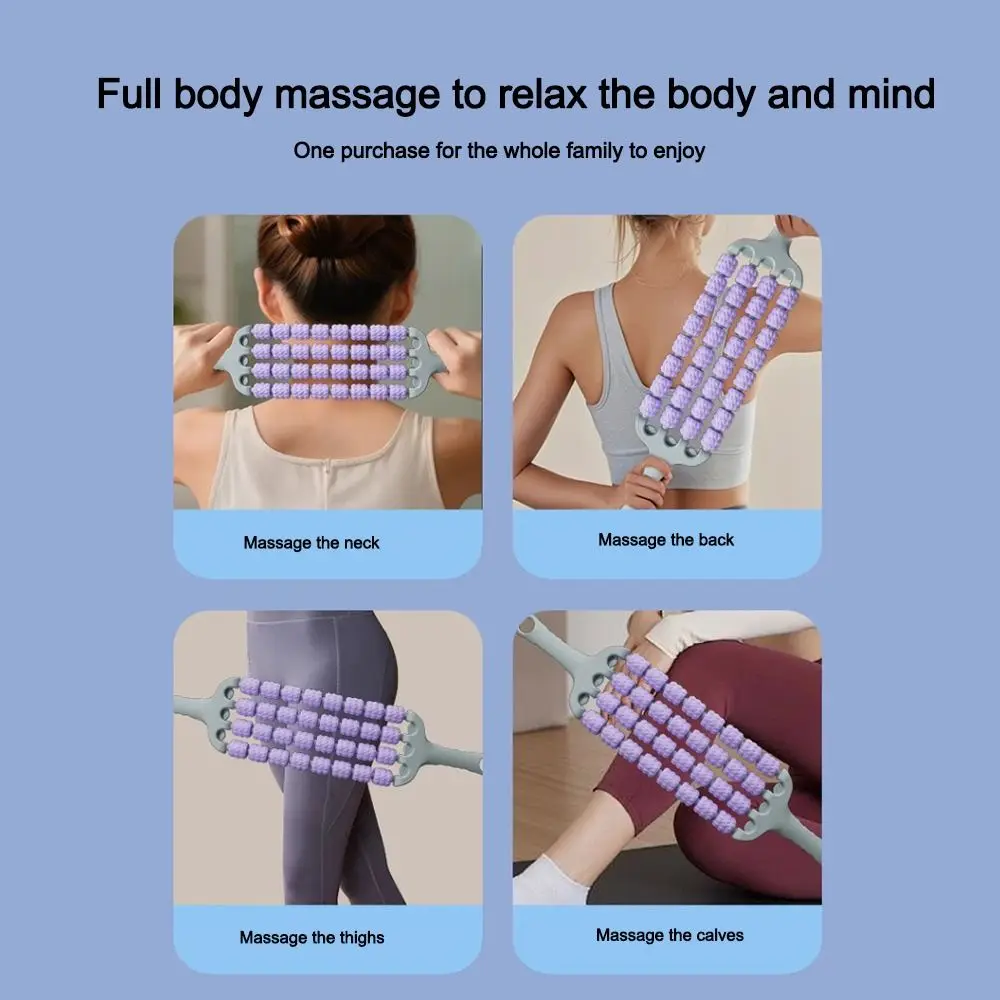 

Портативная трехрядная массажная палочка для йоги, изогнутая нескользящая фасциальная палочка, массажер Гуаша, инструмент для тренировки мышечной релаксации тела