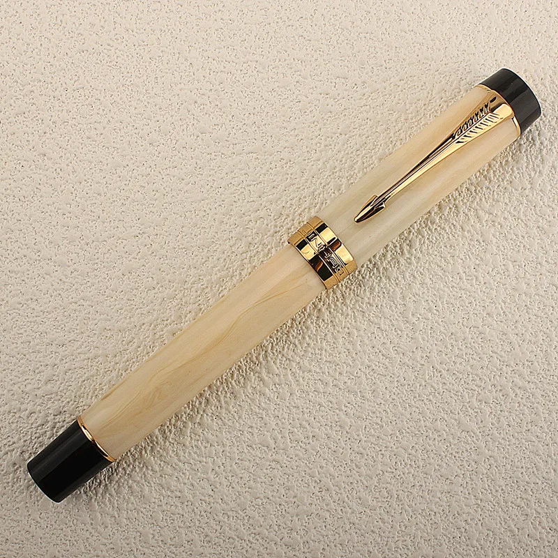 Imagem -03 - Jinhao Centenário Caneta-tinteiro de Resina Clipe Dourado Preto Iridium ef f m Bent Nib com Conversor Office Pen For Business 100